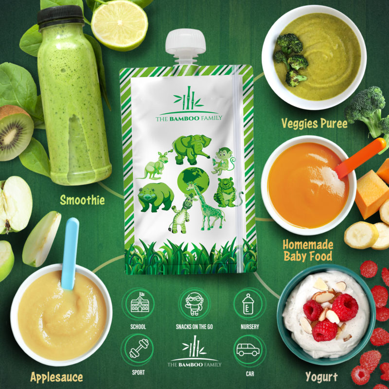 Reusable Baby Food Pouches THE BAMBOO FAMILY